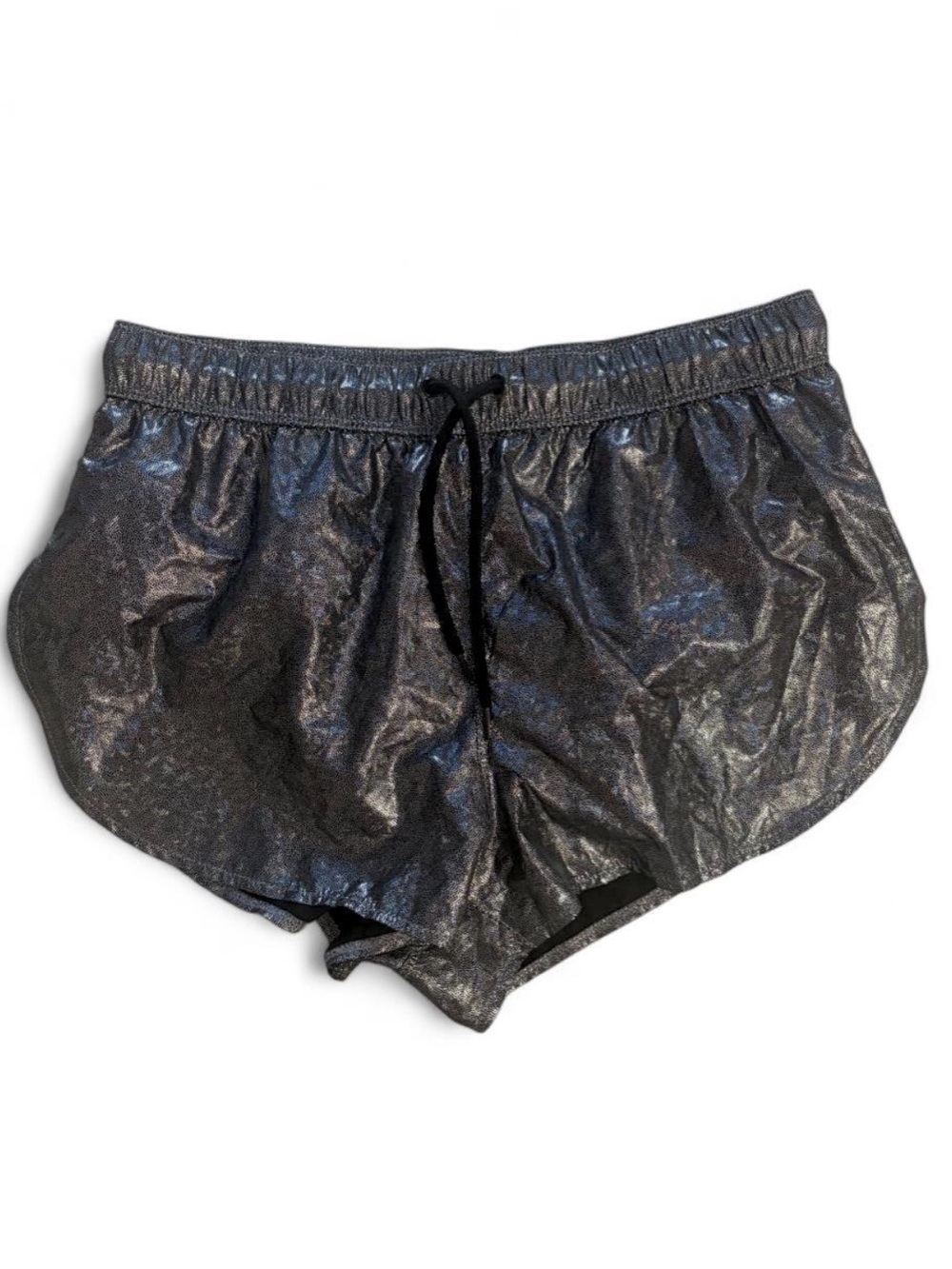 ASOS Shimmery Charcoal Black Swim Trunks